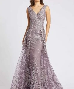 Mac Duggal - 20099D Beaded V-Neck Gown With Overlay 13 Mac Duggal - 20099D Beaded V-Neck Gown With Overlay