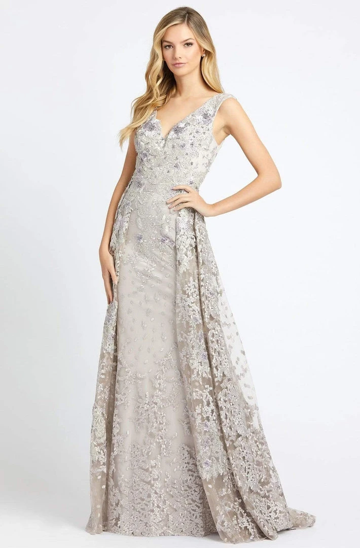 Mac Duggal - 20099D Beaded V-Neck Gown With Overlay 3 Mac Duggal - 20099D Beaded V-Neck Gown With Overlay