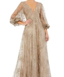 Mac Duggal 20283 - Long Sleeves Plunging V-neck Long Gown 11 Mac Duggal 20283 - Long Sleeves Plunging V-neck Long Gown