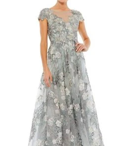 Mac Duggal - 20294 Modest Floral Beaded A-line Dress