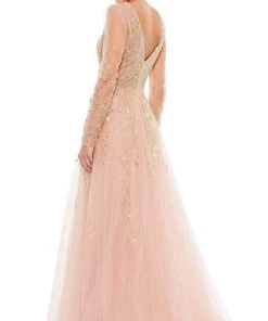 Mac Duggal - 20295 V-Neck Appliqued A-Line Dress