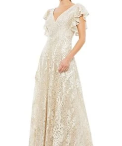 Mac Duggal - 20310 Flutter Sleeves A-Line Dress