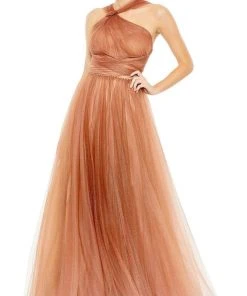 Mac Duggal 20381 - Embellished Halter Neck Evening Dress