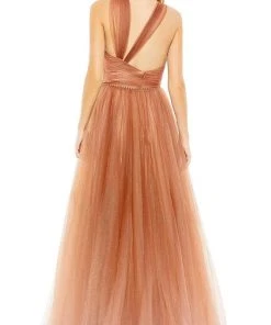 Mac Duggal 20381 - Embellished Halter Neck Evening Dress