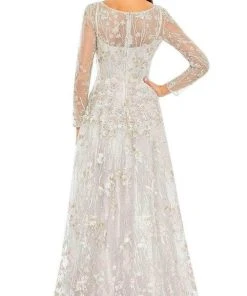 Mac Duggal 20402 - Long Sleeve Wrapped Bodice A-Line Dress 9 Mac Duggal 20402 - Long Sleeve Wrapped Bodice A-Line Dress