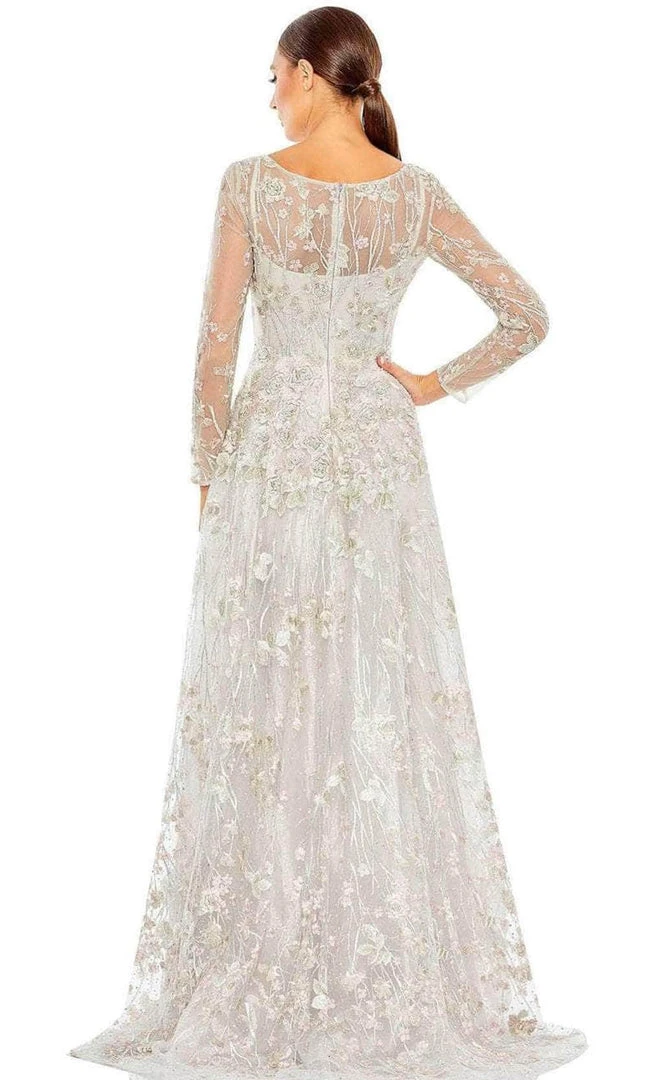 Mac Duggal 20402 - Long Sleeve Wrapped Bodice A-Line Dress 4 Mac Duggal 20402 - Long Sleeve Wrapped Bodice A-Line Dress