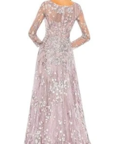 Mac Duggal 20402 - Long Sleeve Wrapped Bodice A-Line Dress 12 Mac Duggal 20402 - Long Sleeve Wrapped Bodice A-Line Dress