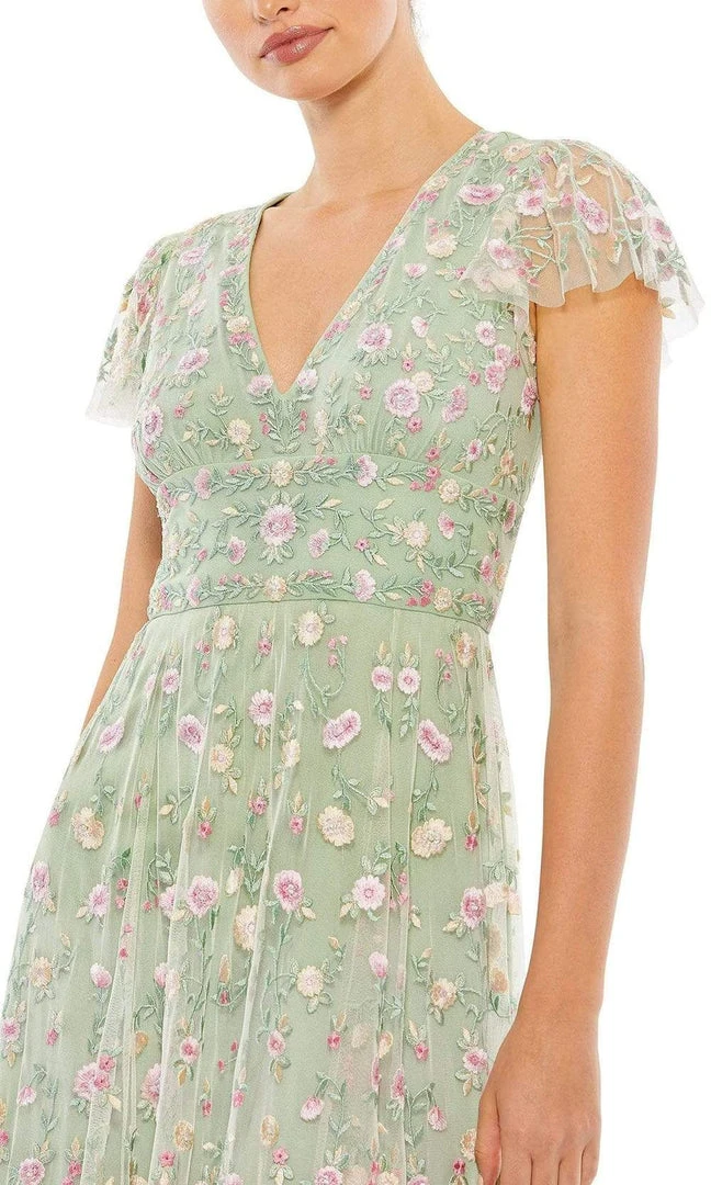 Mac Duggal - 35104 Deep V-Neck Floral Sheath Dress 5 Mac Duggal - 35104 Deep V-Neck Floral Sheath Dress