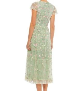 Mac Duggal - 35104 Deep V-Neck Floral Sheath Dress 7 Mac Duggal - 35104 Deep V-Neck Floral Sheath Dress