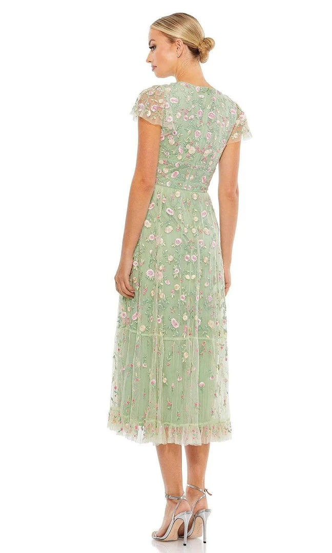 Mac Duggal - 35104 Deep V-Neck Floral Sheath Dress 4 Mac Duggal - 35104 Deep V-Neck Floral Sheath Dress