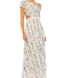 Mac Duggal 35108 - Floral Strappy Back Evening Dress