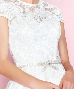 Mac Duggal - 40848N Sheer Lace A-Line Cocktail Dress