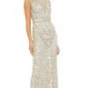 Mac Duggal - 4908 Lattice Sequined Column Long Gown