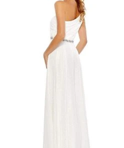 Mac Duggal - 49179 Floral Applique One Shoulder Dress