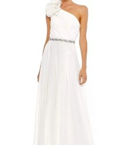 Mac Duggal - 49179 Floral Applique One Shoulder Dress