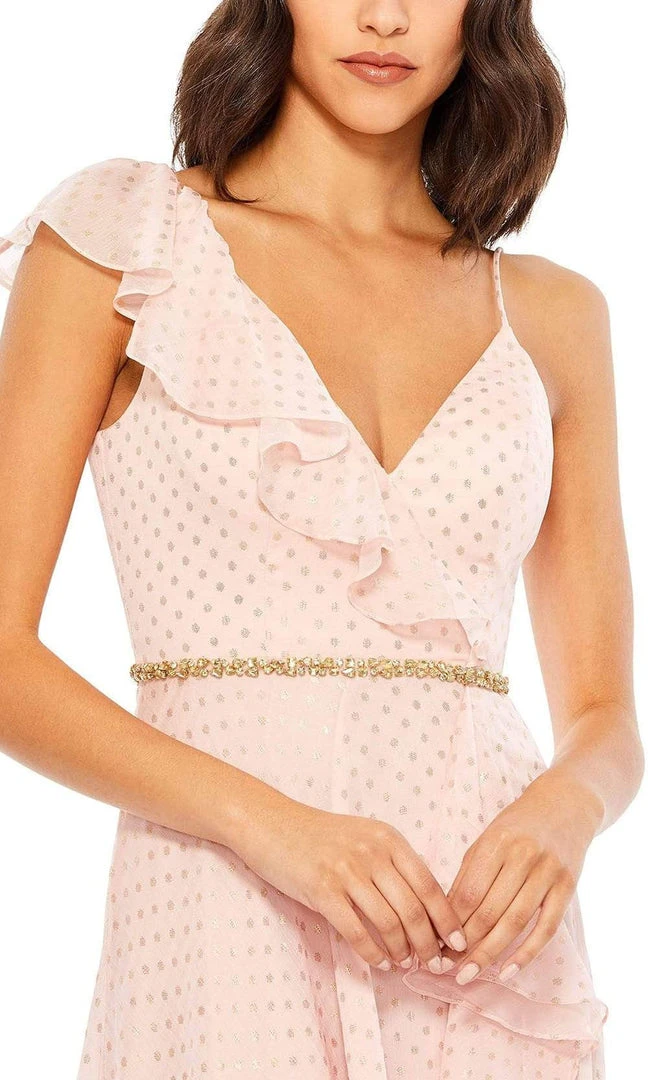 Mac Duggal - 49330 Ruffle Trimmed Polkadot High Low Dress 5 Mac Duggal - 49330 Ruffle Trimmed Polkadot High Low Dress