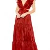 Mac Duggal 49528 - Ruffled Shoulder Tiered Evening Dress