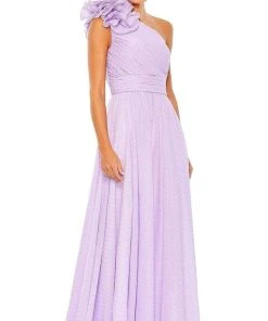 Mac Duggal - 49536 Floral Applique One Shoulder Gown 8 Mac Duggal - 49536 Floral Applique One Shoulder Gown