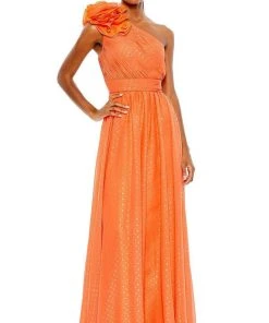 Mac Duggal - 49536 Floral Applique One Shoulder Gown 9 Mac Duggal - 49536 Floral Applique One Shoulder Gown