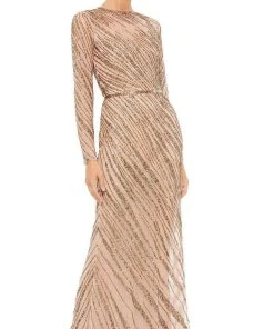 Mac Duggal - 5240 Embellished Long Sleeve Sheath Dress