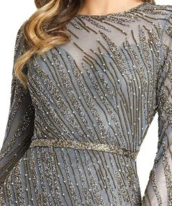 Mac Duggal - 5240 Embellished Long Sleeve Sheath Dress