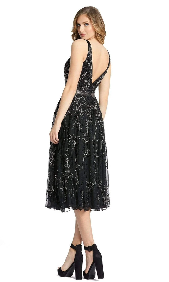 Mac Duggal - 5320 Tea Length Beaded A-Line Dress 4 Mac Duggal - 5320 Tea Length Beaded A-Line Dress