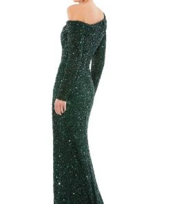 Mac Duggal - 5449 Long Sleeve Sequin Sheath Gown