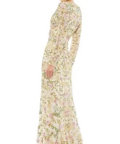 Mac Duggal - 5503 Sequined Floral Long Gown