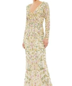 Mac Duggal - 5503 Sequined Floral Long Gown