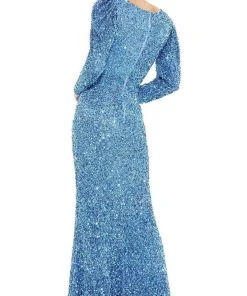 Mac Duggal - 5510 Sequined Long Sleeve Gown