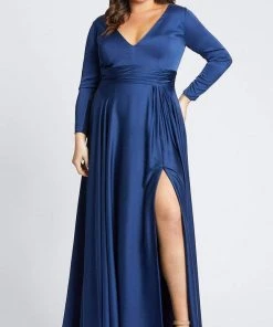 Mac Duggal - 55290 Pleated Band A-Line Slit Dress