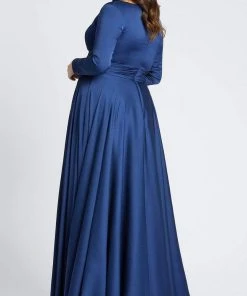 Mac Duggal - 55290 Pleated Band A-Line Slit Dress