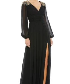 Mac Duggal 55694 - Bishop Sleeve A-Line Evening Gown | Couture Candy