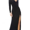 Mac Duggal 55715 - Long Sleeved Embellished Shoulders Jersey Dress