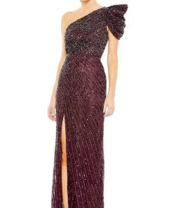 Mac Duggal - 5622 Draped Sleeve Sequin Gown