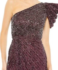 Mac Duggal - 5622 Draped Sleeve Sequin Gown 9 Mac Duggal - 5622 Draped Sleeve Sequin Gown