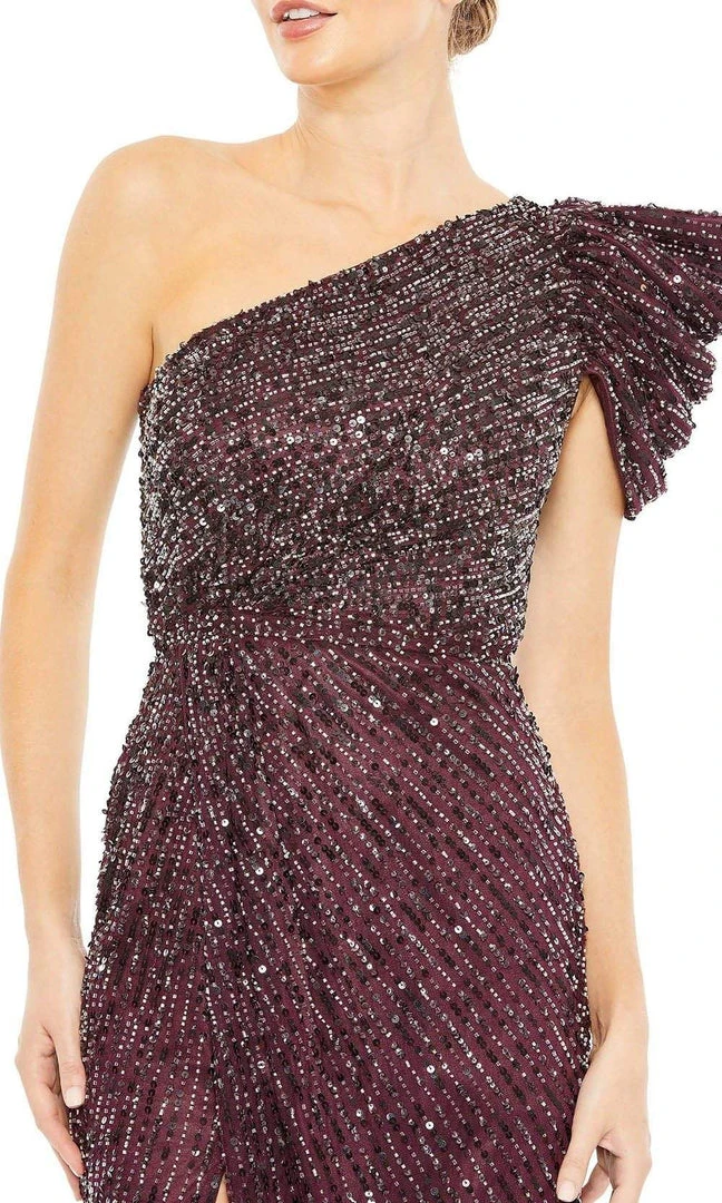 Mac Duggal - 5622 Draped Sleeve Sequin Gown 5 Mac Duggal - 5622 Draped Sleeve Sequin Gown