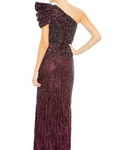 Mac Duggal - 5622 Draped Sleeve Sequin Gown 8 Mac Duggal - 5622 Draped Sleeve Sequin Gown