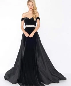 Mac Duggal - 62767 Off-Shoulder Dress With Overskirt