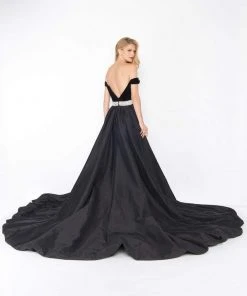 Mac Duggal - 62767 Off-Shoulder Dress With Overskirt