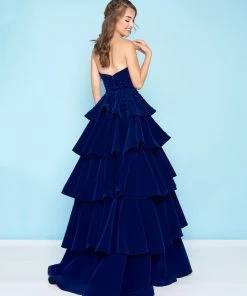 Mac Duggal - 66344H Ruffled Straight Across Ballgown