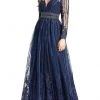 Mac Duggal - 66591 Embroidered Long Sleeve A-Line Gown