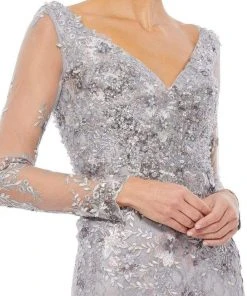 Mac Duggal - 67539 Embroidered Long Sleeve Sheath Gown 8 Mac Duggal - 67539 Embroidered Long Sleeve Sheath Gown