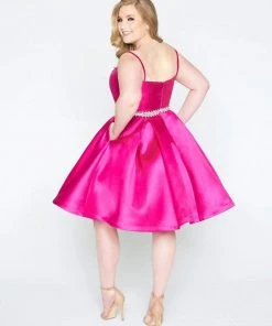 Mac Duggal - 67605F Vibrant Satin Beaded Waist Cocktail Dress