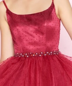 Mac Duggal - 67637N Sleeveless Scoop Tulle Polka Dot A-line Dress