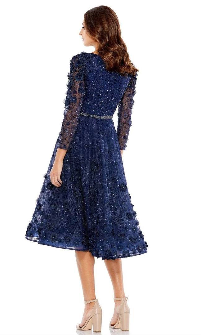 Mac Duggal - 67809 Lace Floral Low V Neck Dress 4 Mac Duggal - 67809 Lace Floral Low V Neck Dress