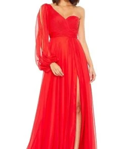 Mac Duggal - 67810 Asymmetric Bishop A-Line Dress