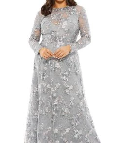 Mac Duggal 67923 - Long Sleeves Jewel Neckline Formal Dress