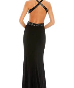 Mac Duggal 68166 - Sequined Plunging Neck Evening Dress