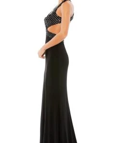 Mac Duggal 68166 - Sequined Plunging Neck Evening Dress